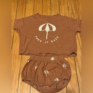 Rylee + Cru Short Sleeve Shirt Matching Bloomers Take It Easy Rust Set 6-12M